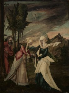 A Visitação, c. 1530-1550 (óleo sobre madeira) de Danube School