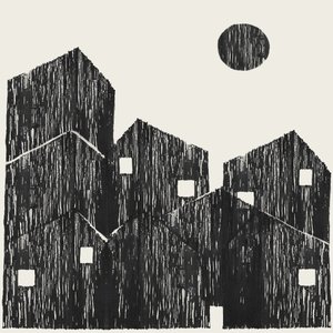 Paisagem urbana abstrata com casas