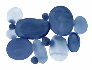 Pedras de aquarela azuis 01 de Danushka Abeygoda