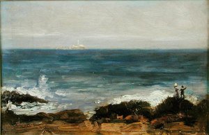 Números na Baía de Dublin (óleo a bordo) de Darius J. MacEgan