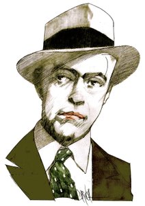 Antonio Delfini, 2021 (desenho digital a lápis de cor) de Dariush Radpour