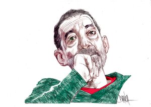 Emanuele Trevi, 2021 (desenho digital a lápis de cor) de Dariush Radpour