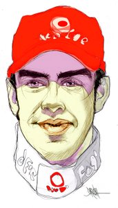 Fernando Alonso Díaz (desenho digital a lápis de cor) de Dariush Radpour