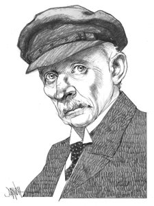 Gustav Meyrink, 2024 (desenho digital a lápis de cor) de Dariush Radpour
