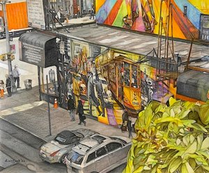 Birds Eye View, 2022 (lápis sobre papel) de Darrell Windjack