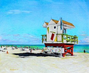 Areia entre os meus dedos dos pés, 2018 (lápis sobre papel) de Darrell Windjack