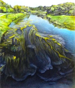 What Lies Beneath, 2018 (lápis, tinta sobre papel) de Darrell Windjack