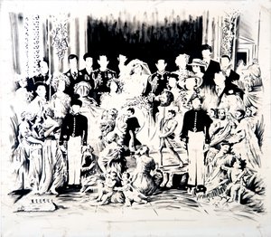 Balada de Charles e Di, 2016 (óleo sobre tela) de Darren Coffield
