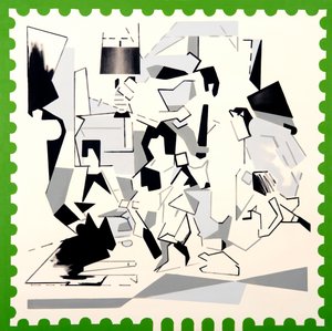 Christmas at The Kennedys IV, 2019 (acrílico sobre tela) de Darren Coffield
