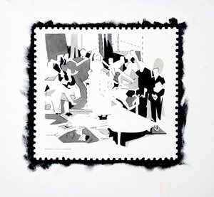 Festa da Panela (estudo de carimbo), 2019 (tinta sobre papel)