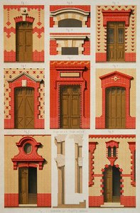 Desenhos para projeções e pedais em tijolo, ilustração de 