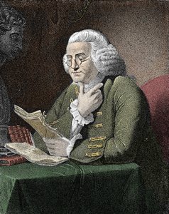 Retrato de Benjamin Franklin (1706-1790), filósofo, físico e embaixador americano. Gravura depois de um quadro de David Martin. de David (after) Martin