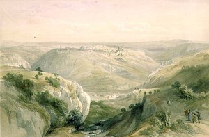 Jerusalém do Sul, 12 de Abril de 1839, placa 10 do Volume I de "A Terra Santa", gravada por Louis Haghe (1806-85) pub. 1842 (litho) de David (after) Roberts
