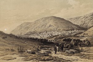 Nablous, o Shechem Antigo (cor litho) de David (after) Roberts