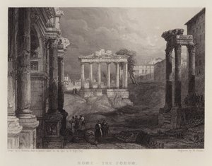 Roma, o Fórum (cor litho) de David (after) Roberts