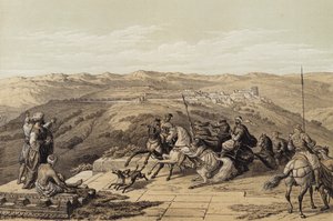 Sebaste, Ancient Samaria (cor litho) de David (after) Roberts