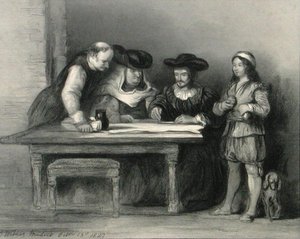 Cristóvão Colombo (1451-1506) no mosteiro de la Rabida da 