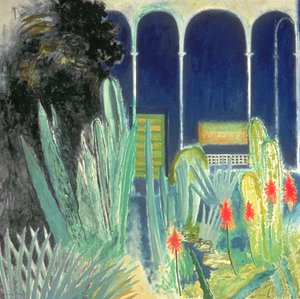 Nos Jardins Majorelle (óleo sobre tela) de David Alan Redpath Michie