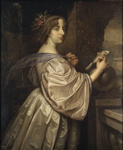 La reine Christine de Suede - Retrato da Rainha Christina da Suécia (1626-1689), de Beck, David (1621-1656). Óleo sobre tela