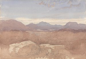 Uma vista montanhosa, Norte do País de Gales de David Cox