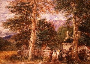 Igreja Bettws-y-Coed, Gales do Norte de David Cox