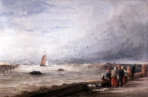 Calais Pier (aguarela sobre papel) de David Cox
