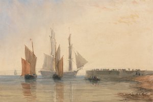 Entrada no porto de Calais de David Cox