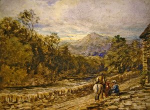 Ir ao Mercado (aguarela sobre papel) de David Cox