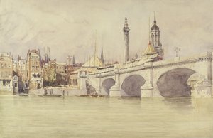 London Bridge, 1831 (wc com bodycolour sobre grafite sobre papel) de David Cox