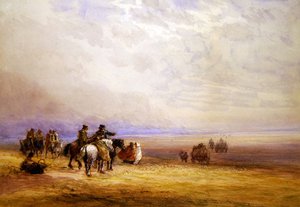 Preparação para atravessar Lancaster Sands (aguarela sobre papel) de David Cox