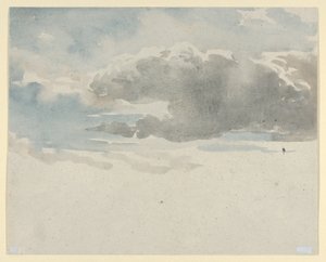 Estudo de nuvens (recto). Estudo de um arbusto de sabugueiro junto a uma vedação (verso) de David Cox