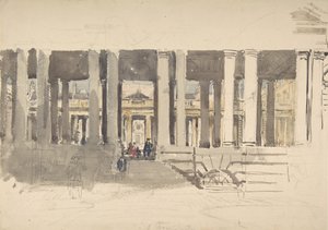 Greenwich Hospital reto, Estudo de um edifício verso, ca. 1831.