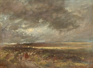 Paisagem da charneca: pastor e ovelhas, c1810. de David Cox the elder