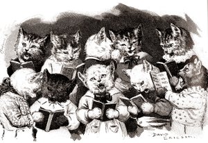 Coro de gatos cantores, início do século XX (ilustração) de David Ericson