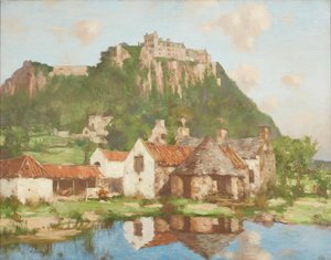 Abaixo das muralhas do Castelo de Stirling (óleo sobre tela) de David Gauld