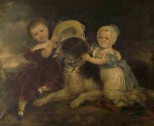 Arthur e Frances Hood, os Filhos de Sir Arthur Gregory de Styvechale Hall e Nelson, 1838