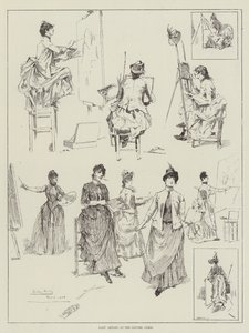 Senhora artistas no Louvre, Paris de David Hardy