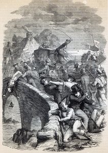 Motim de eleição em Hawick, 1837, ilustração de &39;História Ilustrada de Cassell da Inglaterra&39;, publicada em 1895 de David Henry Friston