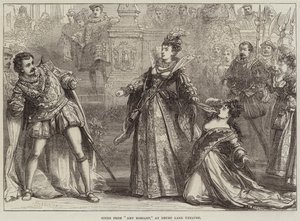 Cena de Amy Robsart, no Drury Lane Theatre de David Henry Friston