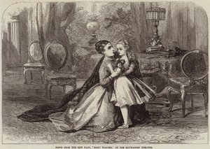 Cena do novo jogo, Mary Warner, no teatro de Haymarket de David Henry Friston