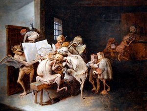 A aula de música (óleo no painel)