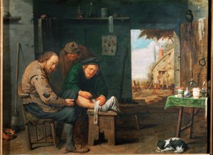 "O barbeiro-cirurgião" (óleo sobre madeira)