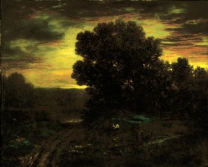 Paisagem fluvial ao pôr do sol, ca. 1890.