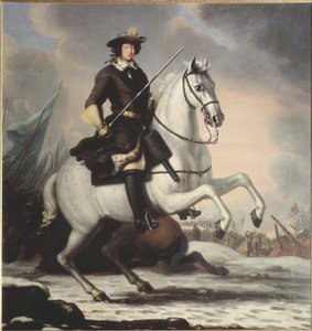 Carlos XI (1655–1697), rei da Suécia e conde palatino de Zweibrücken, na Batalha de Lund, em 1676, 1682 de David Klöcker Ehrenstrahl