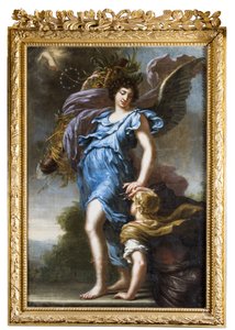 O anjo da guarda do rei Carlos XI. Alegoria de David Klöcker Ehrenstrahl
