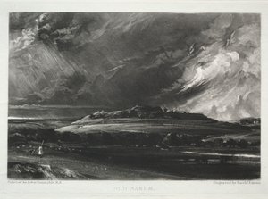 Vários assuntos de paisagem, característicos do cenário inglês de quadros pintados por John Constable, R.A.: Old Sarum de David Lucas