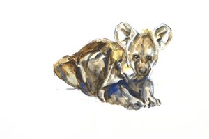 Hyena pup, 2020 (aguarela, lápis de cera e guache em papel)