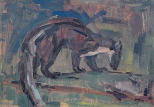 Pine Marten, 2023 (óleo sobre tela) de David Mayer