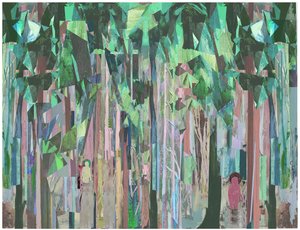 Espaços Entre, 2017 Meios Mistos sobre Painel de Madeira de David McConochie