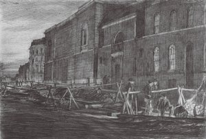 Londres: Dawn Newgate Prison (litografia a cores)